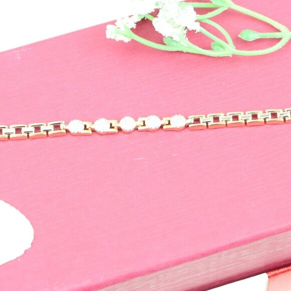 "Rose Gold & Silver Dual Tone Sparkle Bracelet with Round CZ, XPBL0850 - Picture 3 of 12